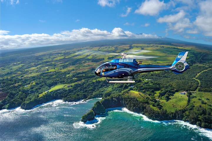 Helicopter island coastline aerial
